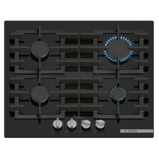 Placa de gas encastrable Bosch Serie 6 60 cm 4 fuegos cristal templado negro
