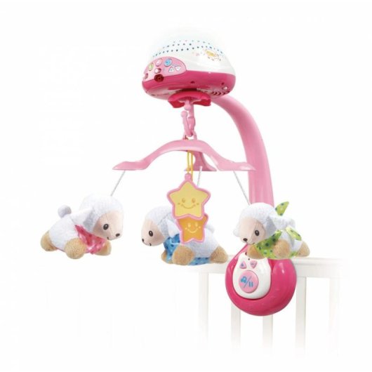 VTech Lumi 3-in-1 Musikbett mobile mit Sternenprojektor und abnehmbarem Nachtlicht Rosa