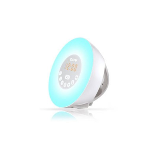 Sveglia radio CGV CR ARUNA simulazione alba 6 colori FM USB touch