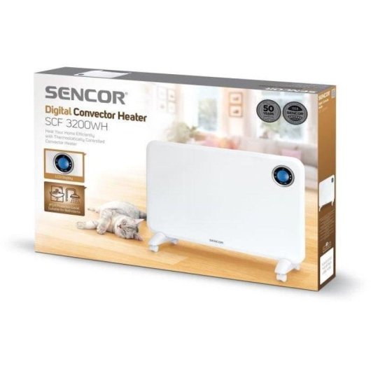 Chauffage Convector Sencor SCF 3200WH 1500W IP24 Blanc