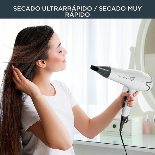 Secador de Pelo con Difusor Rowenta CV5708F0 2200W 3 Temperaturas 3 Velocidades Accesorios Blanco