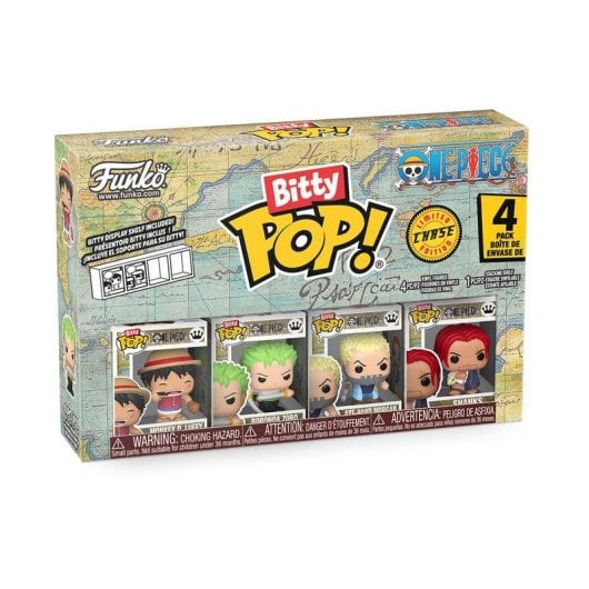Funko Bitty Pop! One Piece 4er-Pack Vinyl Mini-Figuren 2,3 cm mit Chase-Box