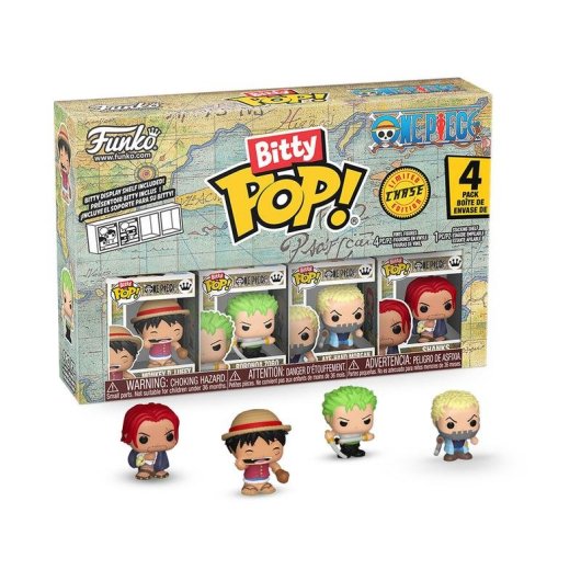 Funko Bitty Pop! One Piece 4er-Pack Vinyl Mini-Figuren 2,3 cm mit Chase-Box