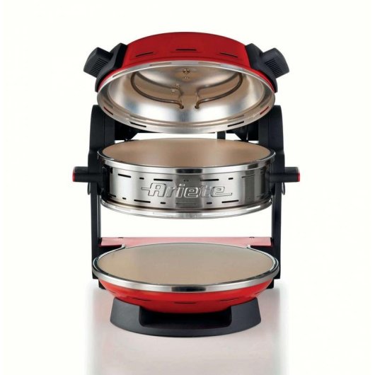 Horno de Pizza Ariete 0927/00 Piedra Refractaria 2 Pizzas 32 cm Rojo