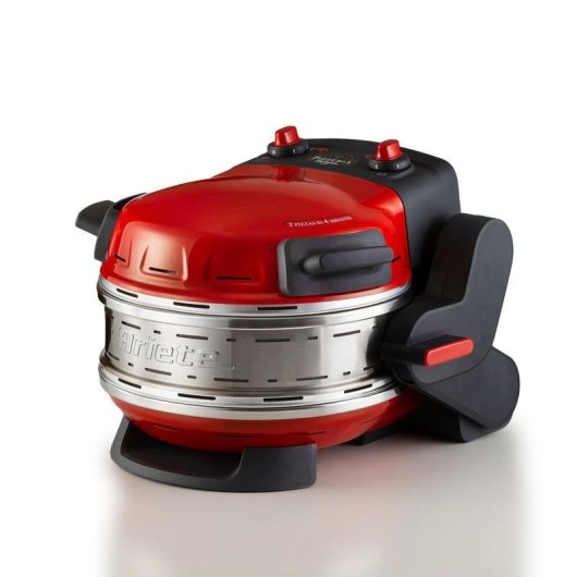 Horno de Pizza Ariete 0927/00 Piedra Refractaria 2 Pizzas 32 cm Rojo