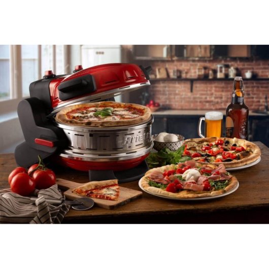 Horno de Pizza Ariete 0927/00 Piedra Refractaria 2 Pizzas 32 cm Rojo