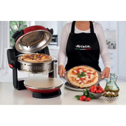 Horno de Pizza Ariete 0927/00 Piedra Refractaria 2 Pizzas 32 cm Rojo