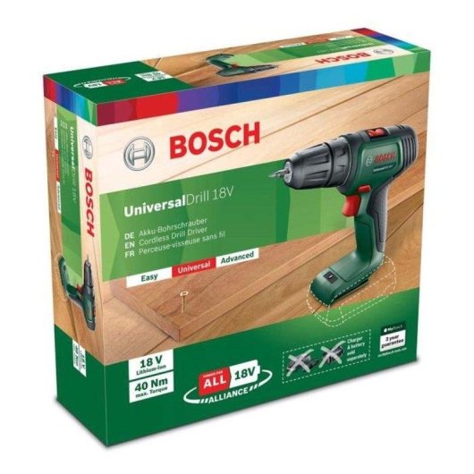 Akkubohrschrauber Bosch UniversalDrill 18V 2 Gänge 40 Nm
