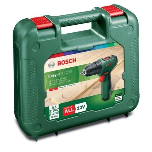 Trapano Avvitatore Bosch EasyDrill 1200 12V 1.5 Ah 2 Velocità 21 Coppie Mandrino 10 mm LED