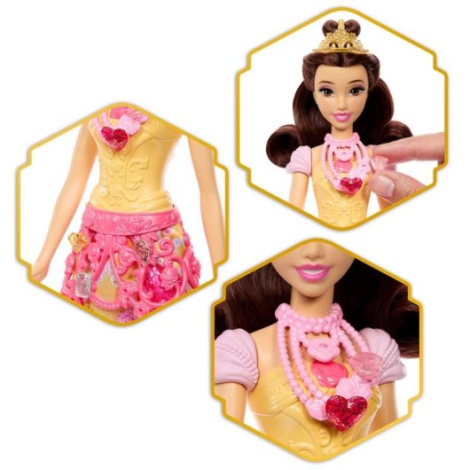 Bambole Disney Princess Jewel Reveal Belle con Scettro e Accessori