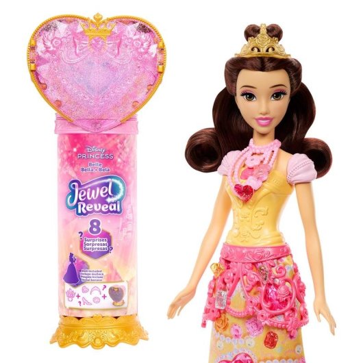 Bambole Disney Princess Jewel Reveal Belle con Scettro e Accessori