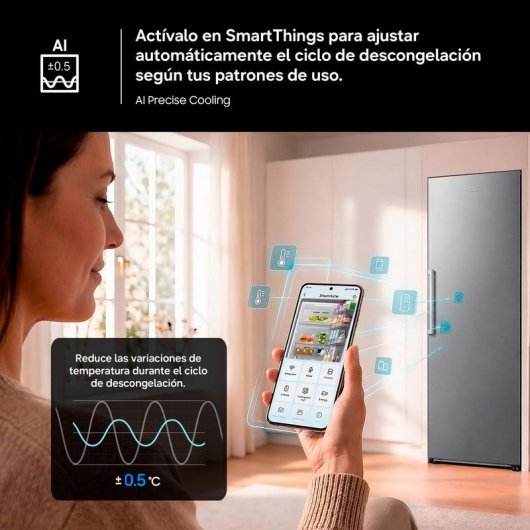 Frigorífico Una Puerta Samsung RR70H39FEVEF No Frost 186cm 387L E Blanco WiFi IA