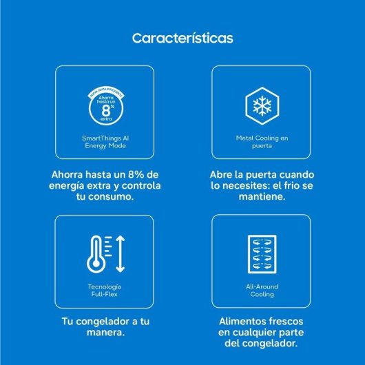 Congelador vertical Samsung Bespoke AI 323L Clase E Blanco