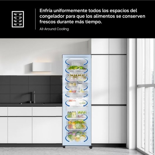Congelador vertical Samsung Bespoke AI 323L Clase E Blanco