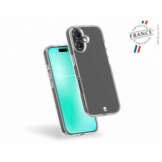 Capa rígida transparente Force Case Feel em plástico anti-impactos para iPhone 17