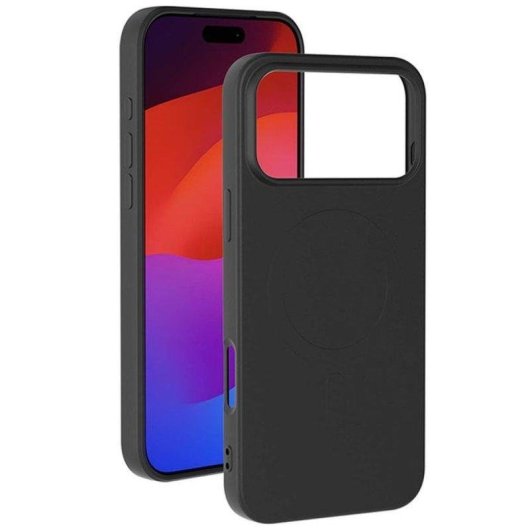 Funda para móvil BigBen COVSILIMAGIP17PB silicona negra soft-touch MagSafe para iPhone 17 Pro
