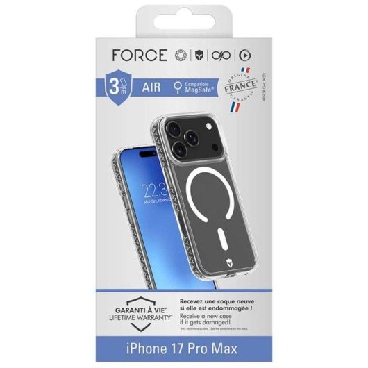 Capa transparente TPU reforçada Force Case Fc Air MagSafe para iPhone 17 Pro Max