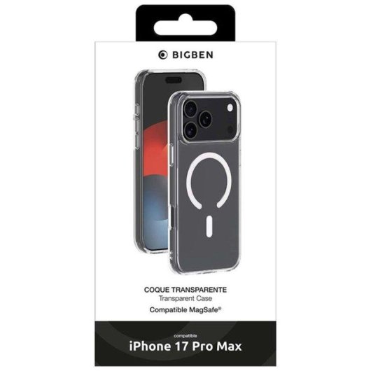 Custodia BigBen COVMAGIP17PM Ibrida TPU+PC Trasparente Antishock per iPhone 17 Pro Max