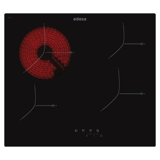Placa Vitrocerâmica Edesa EVT-6422 R 4 Zonas Tácteis 59 cm