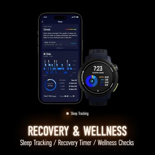 COROS PACE Pro Bluetooth GPS 1,3'' AMOLED Bleu Montre Poignet 20 Jours Autonomie