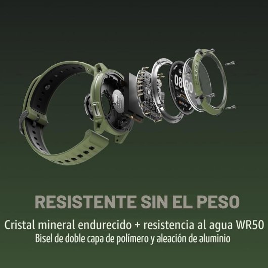 COROS Nomad Bluetooth GPS 1,3" Ceniza Correa única Resistente al agua