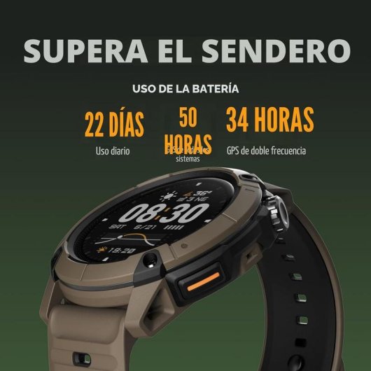 COROS NOMAD Bluetooth GPS 1,3" Marrón Correa Silicona Resistente al agua IPX