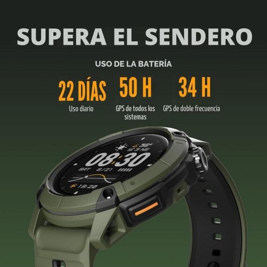 COROS Nomad Bluetooth GPS 1,3" Verde Correa Resina IPX Resistente al agua