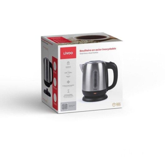 Bouilloire Électrique Livoo DOD182 1,2 L Acier Inoxydable Filtre Anticalcaire Base 360°