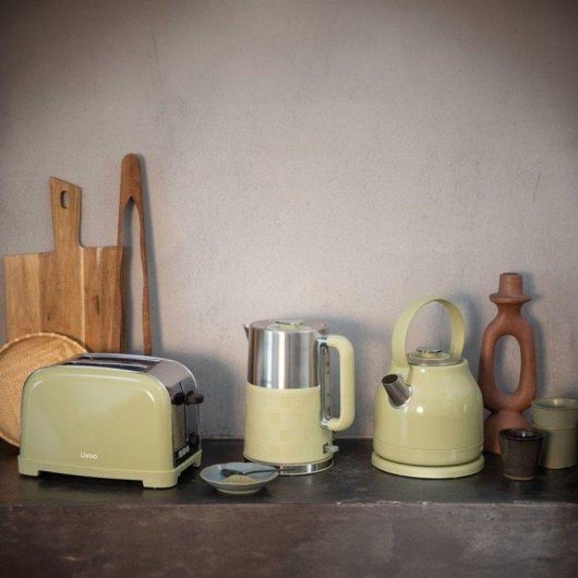 Bouilloire Électrique Livoo DOD202M 1,5L Inox Base 360° Olive