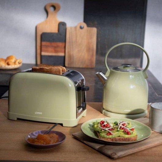 Bouilloire Électrique Livoo DOD202M 1,5L Inox Base 360° Olive