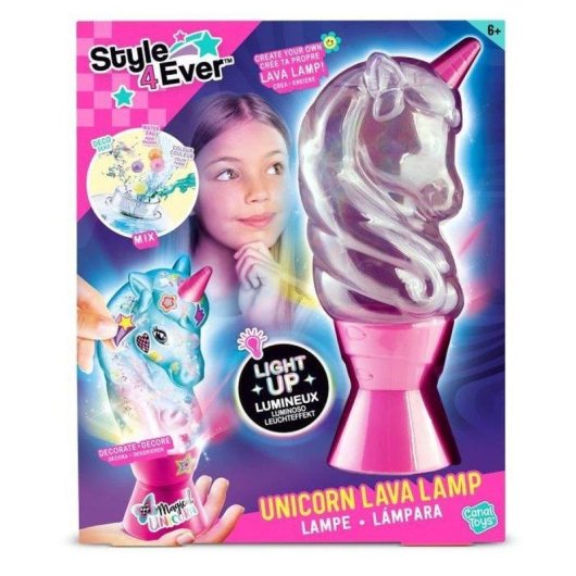 Kit Lámpara de Lava Unicornio DIY Canal Toys con Luz y Pegatinas Personalizables