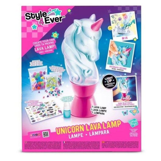 Kit Lámpara de Lava Unicornio DIY Canal Toys con Luz y Pegatinas Personalizables
