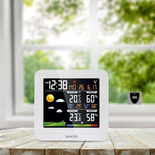Station Météo Sencor SWS 5600 Écran LCD Couleur Capteur Sans Fil 433 MHz