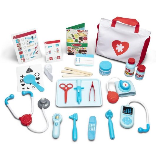 Kit de Juego de Médico Melissa & Doug 25 Piezas con Maletín de Lona e Instrumentos Realistas
