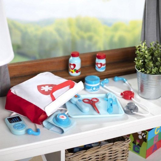 Kit de Juego de Médico Melissa & Doug 25 Piezas con Maletín de Lona e Instrumentos Realistas