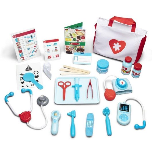 Kit de Juego de Médico Melissa & Doug 25 Piezas con Maletín de Lona e Instrumentos Realistas
