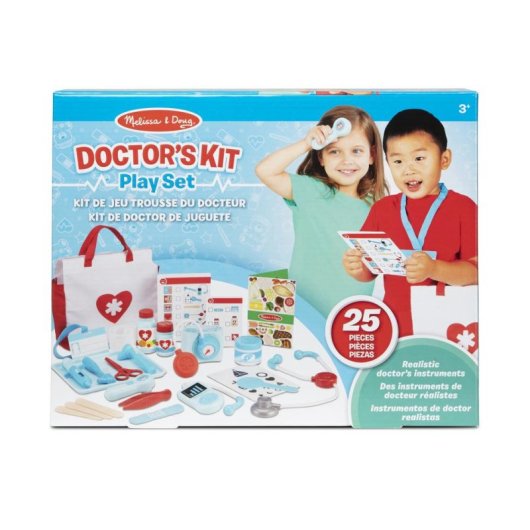 Kit de Juego de Médico Melissa & Doug 25 Piezas con Maletín de Lona e Instrumentos Realistas