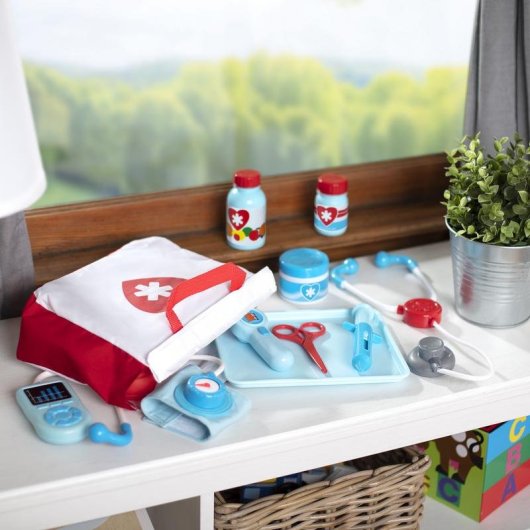 Kit de Juego de Médico Melissa & Doug 25 Piezas con Maletín de Lona e Instrumentos Realistas