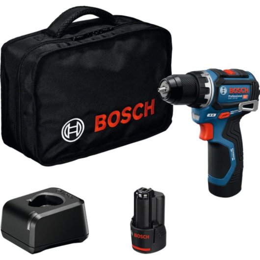 Taladro atornillador Bosch Professional GSR 12V-32 sin escobillas 12V 32 Nm 2 baterías