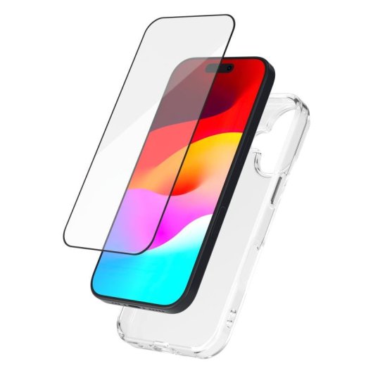 Funda para móvil BigBen Connected Pack 2 en 1 TPU transparente con protector para iPhone 17