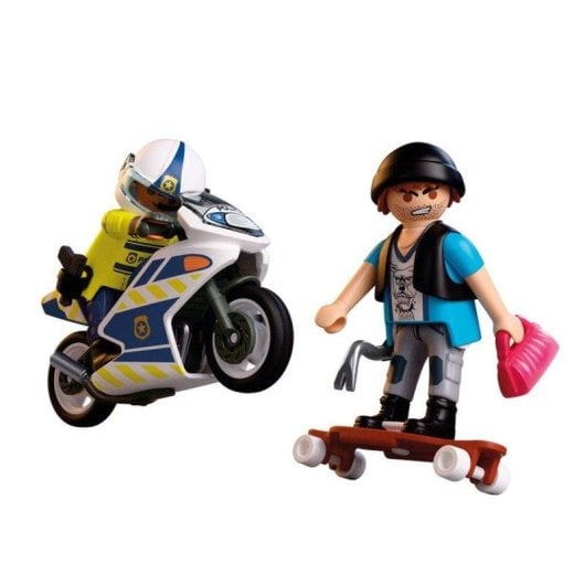 Playmobil 72079 Polizei-Motorrad Set - 17 Teile mit 2 Figuren