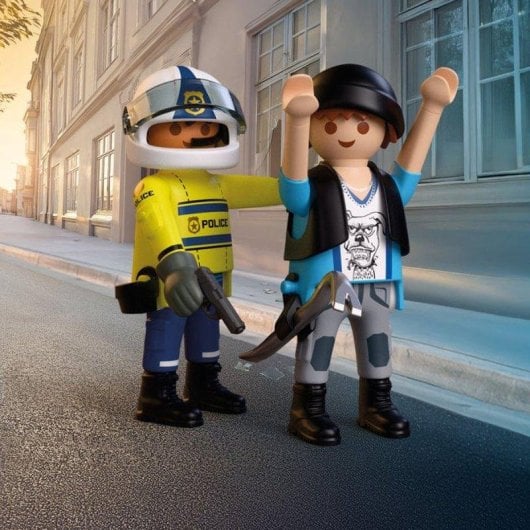 Playmobil 72079 Polizei-Motorrad Set - 17 Teile mit 2 Figuren