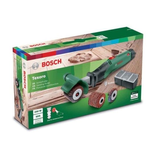 Ponceuse Bosch Texoro 250 W, vitesse variable 1600-3000 tr/min, SDS et Autolock, aspiration poussière