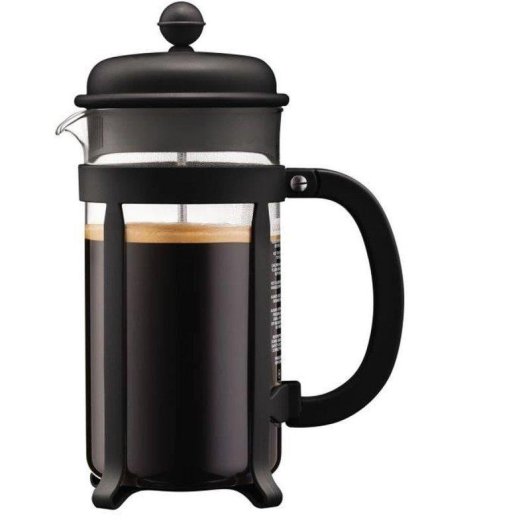 Cafetera manual Bodum Java 1 L en vidrio y acero inoxidable negro