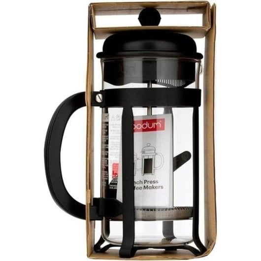 Cafetera manual Bodum Java 1 L en vidrio y acero inoxidable negro