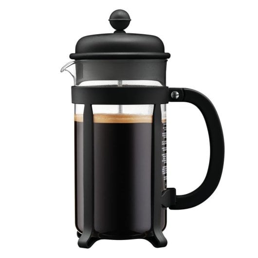 Cafetera manual Bodum Java 1 L en vidrio y acero inoxidable negro