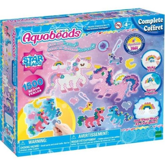 Kit de Manualidades Creativo Aquabeads Licornos Mágicos 1500 Perlas