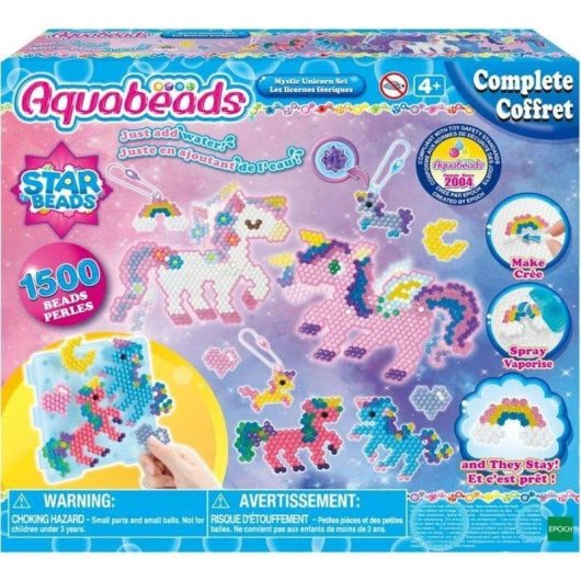 Kit de Manualidades Creativo Aquabeads Licornos Mágicos 1500 Perlas