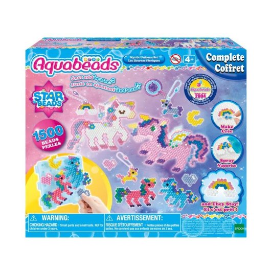 Kit de Manualidades Creativo Aquabeads Licornos Mágicos 1500 Perlas