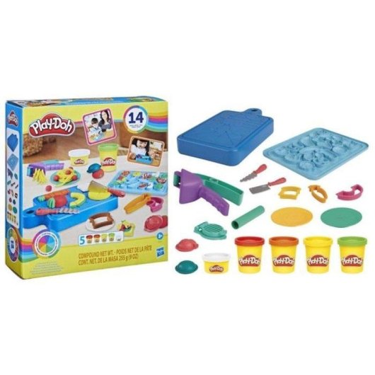 Kit di modellazione Play-Doh Kitchen Creations Little Chef 14 accessori 5 colori